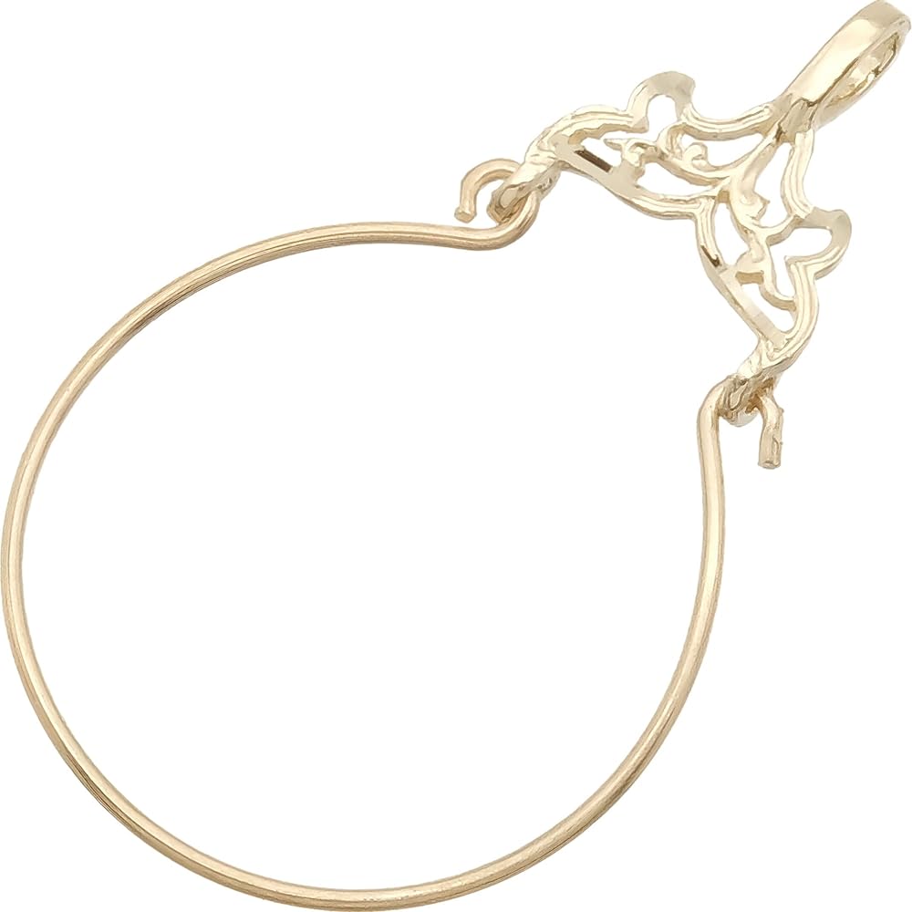 Amazon.com: 14K Yellow Gold Charm Holder 28mm: Jewelry